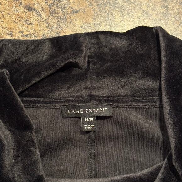 NWOT Lane Bryant Sweater Cowl Velour Y2K Whimsigoth Witchy Cozy Black Size 14/16 - Picture 3 of 5